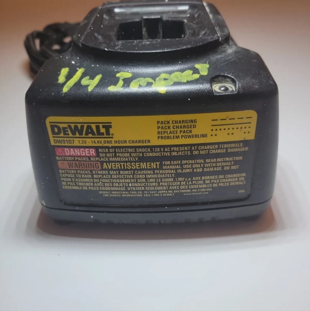 DW9107 7.2-14.4v Dewalt One Hour Battery Charge